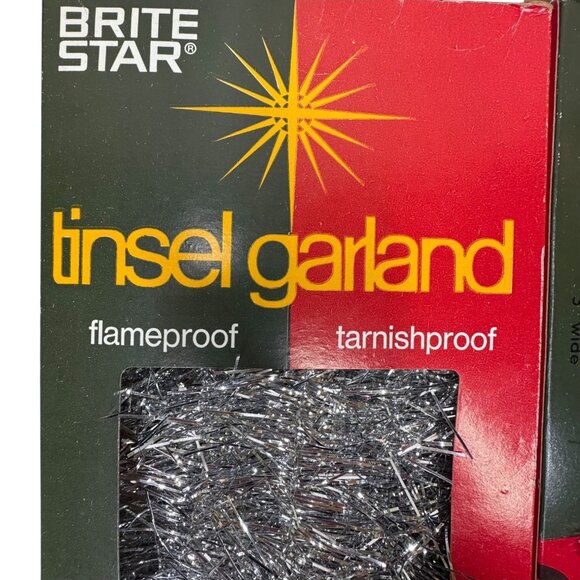 Brite Star Silver Tinsel Garland 50 Ft Flameproof Tarnishproof Christmas Lot 3 - Picture 2 of 4
